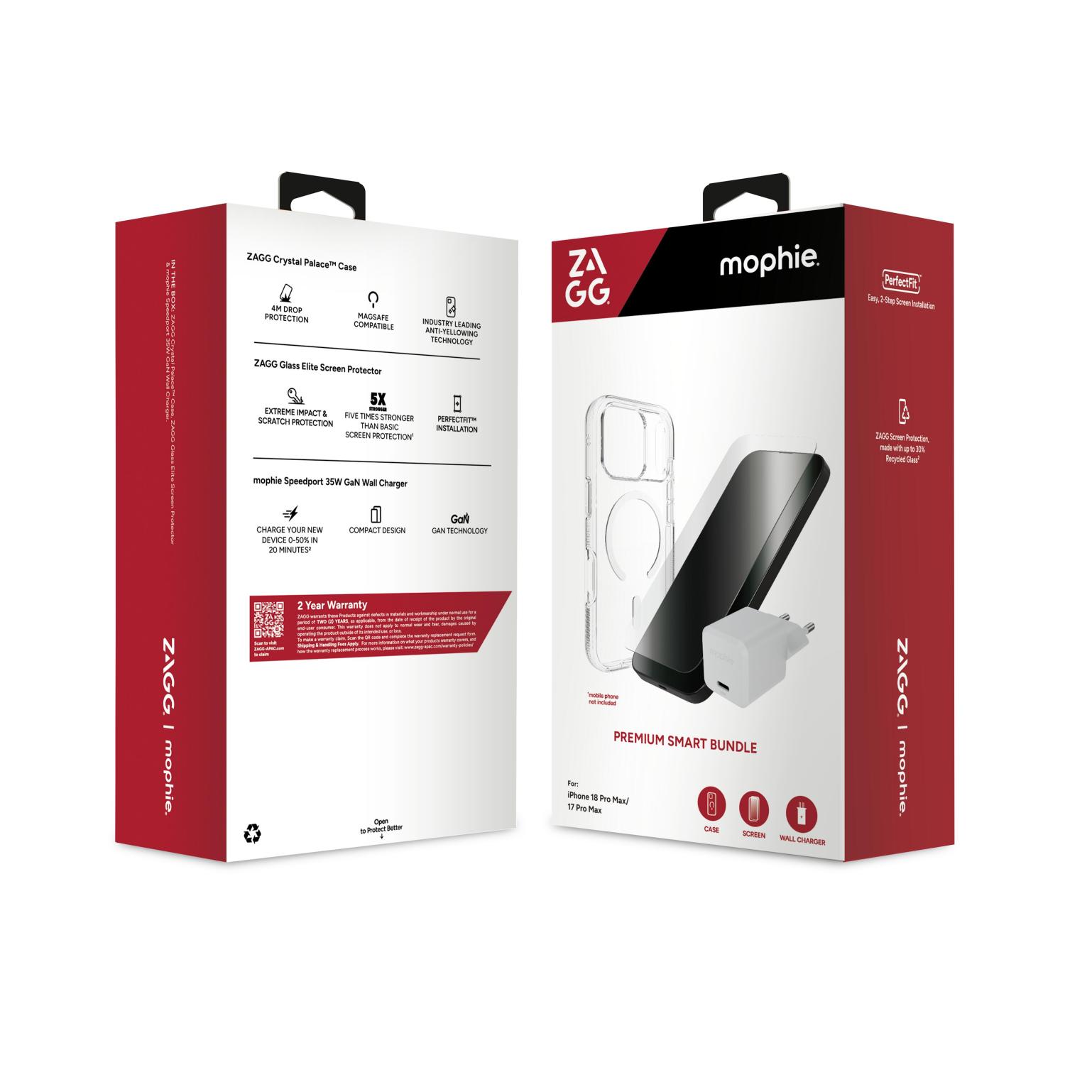ZAGG Phone Case / Screenguard / Wall Charger Premium Bundle - Apple iPhone 18 Pro Max / iPhone 17 Pro Max - Image 2