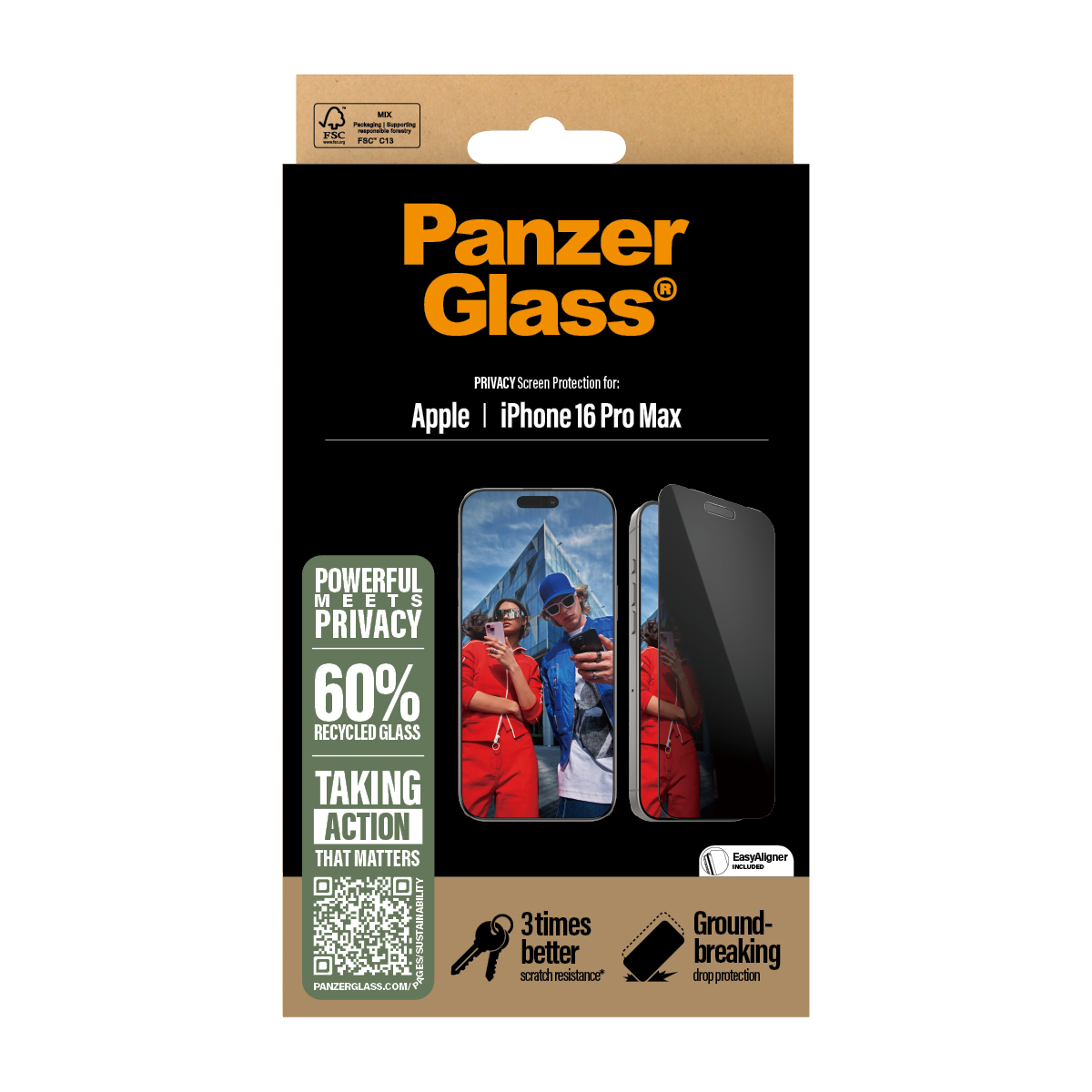 PanzerGlass Screen Protector Ultra Wide Fit - Apple iPhone 16 Pro Max - Black - Image 60