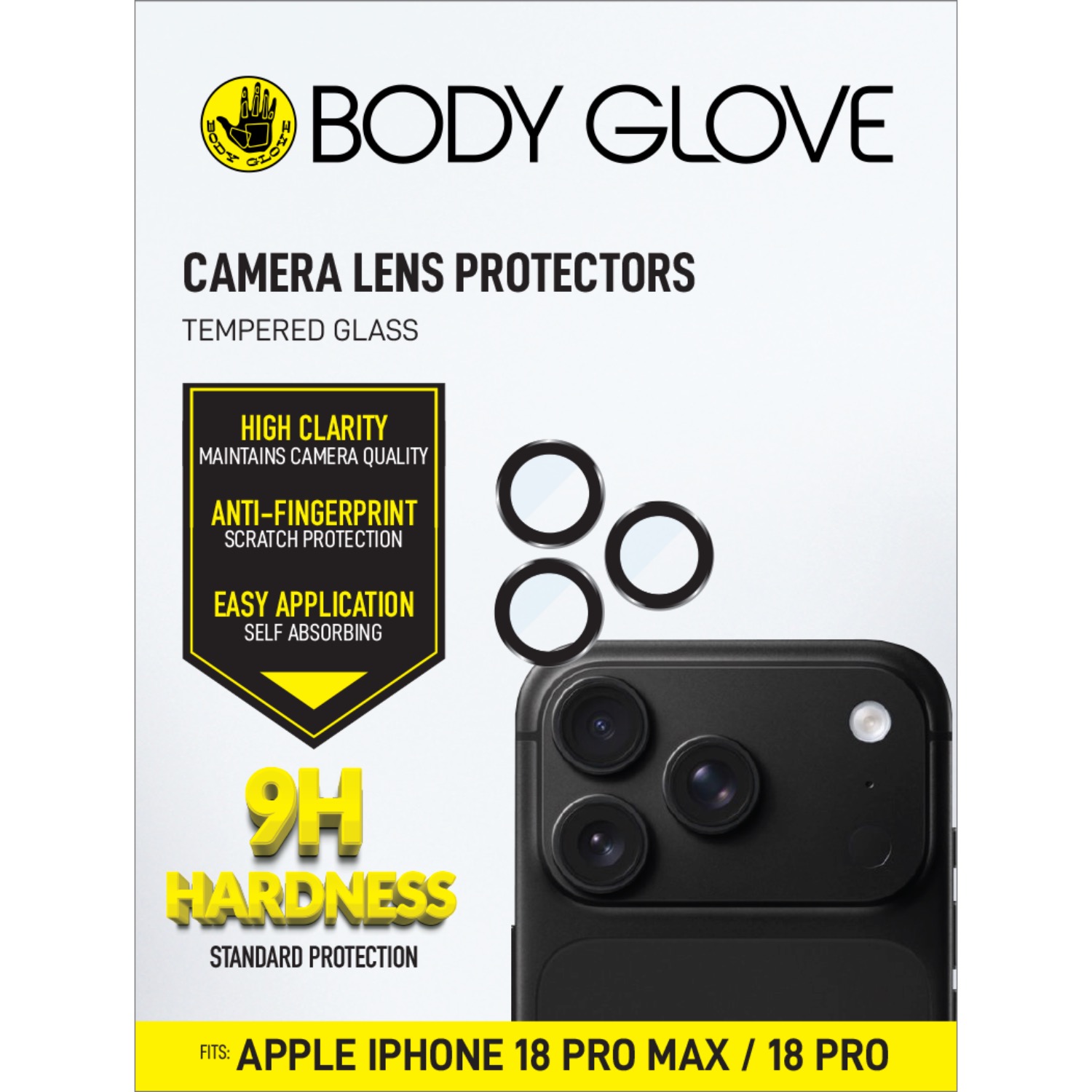 Body Glove Individual Lens Protectors - Apple iPhone 18 Pro / 18 Pro Max - Black Border - Image 6