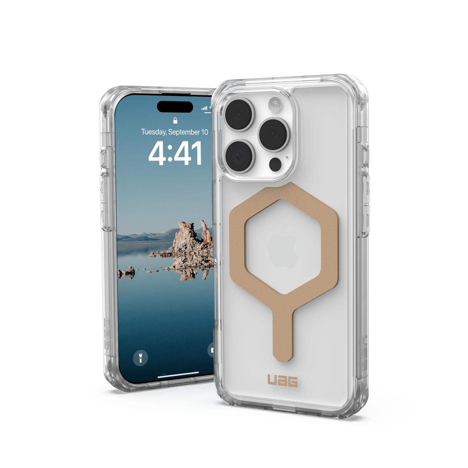 UAG Plyo Magsafe Case - Apple iPhone 16 Pro - Ice & Gold - Image 41