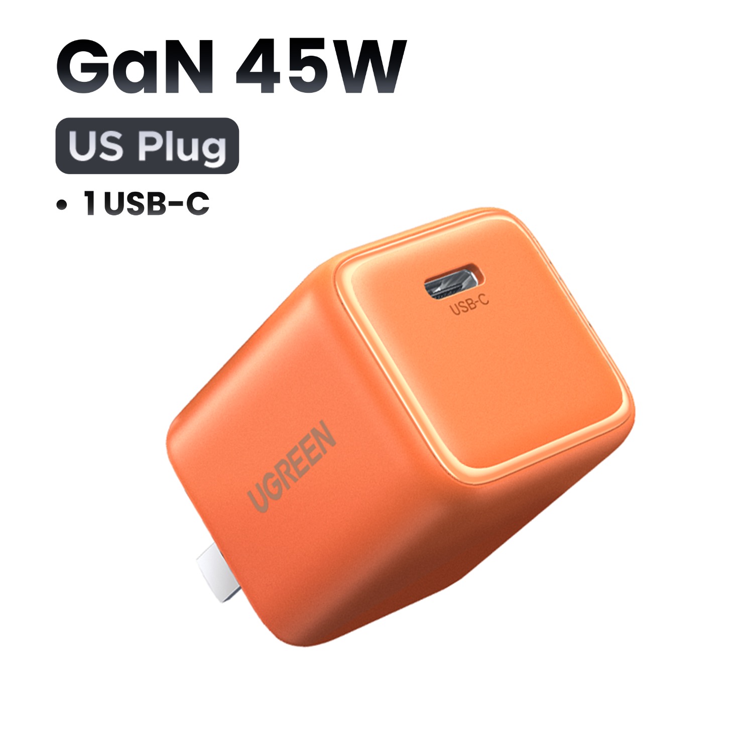 UGREEN 1 Port GaN PD Wall Charger 45W - Orange - Image 4