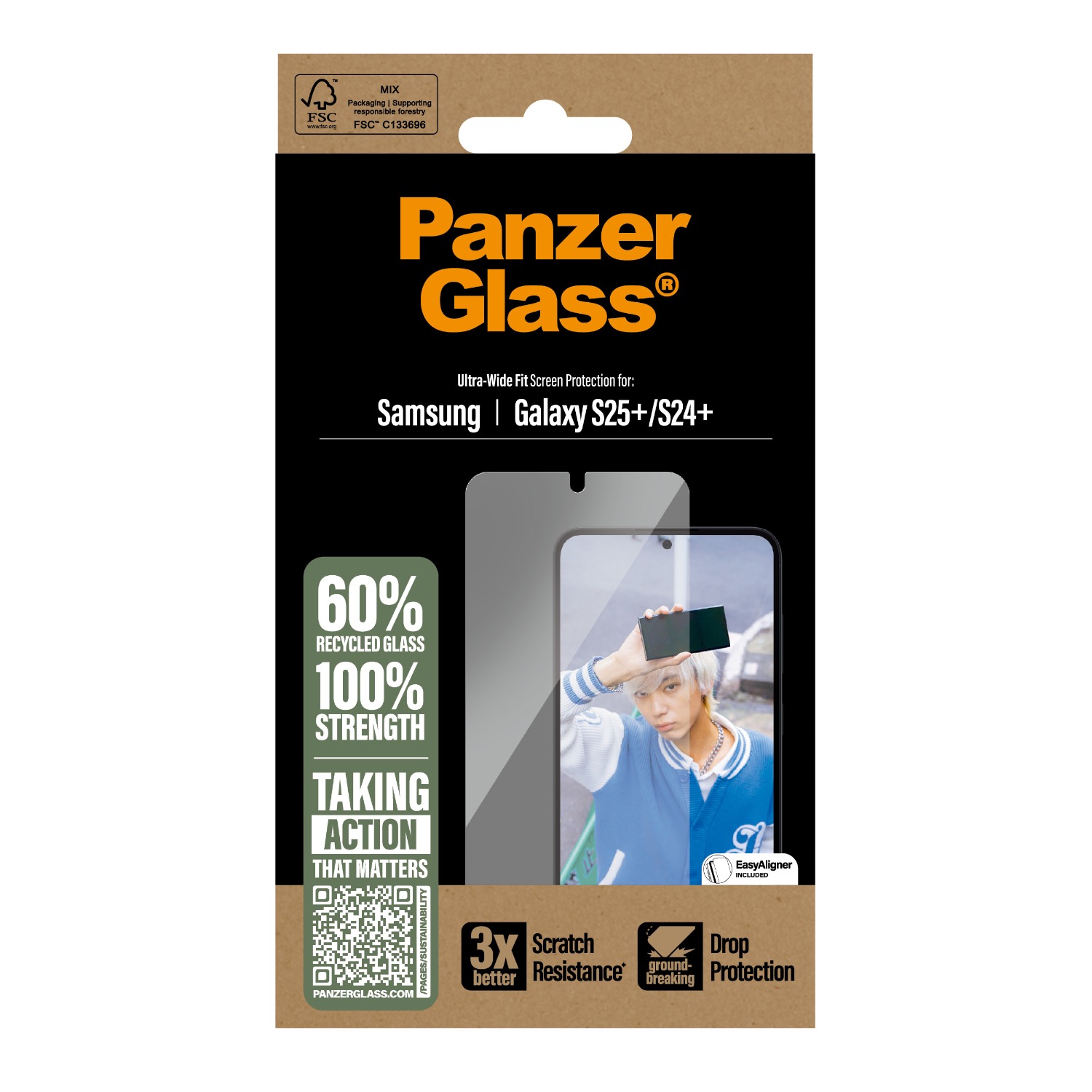PanzerGlass Screen Protector Ultra Wide Fit - Samsung Galaxy S25+ - Clear - Image 64