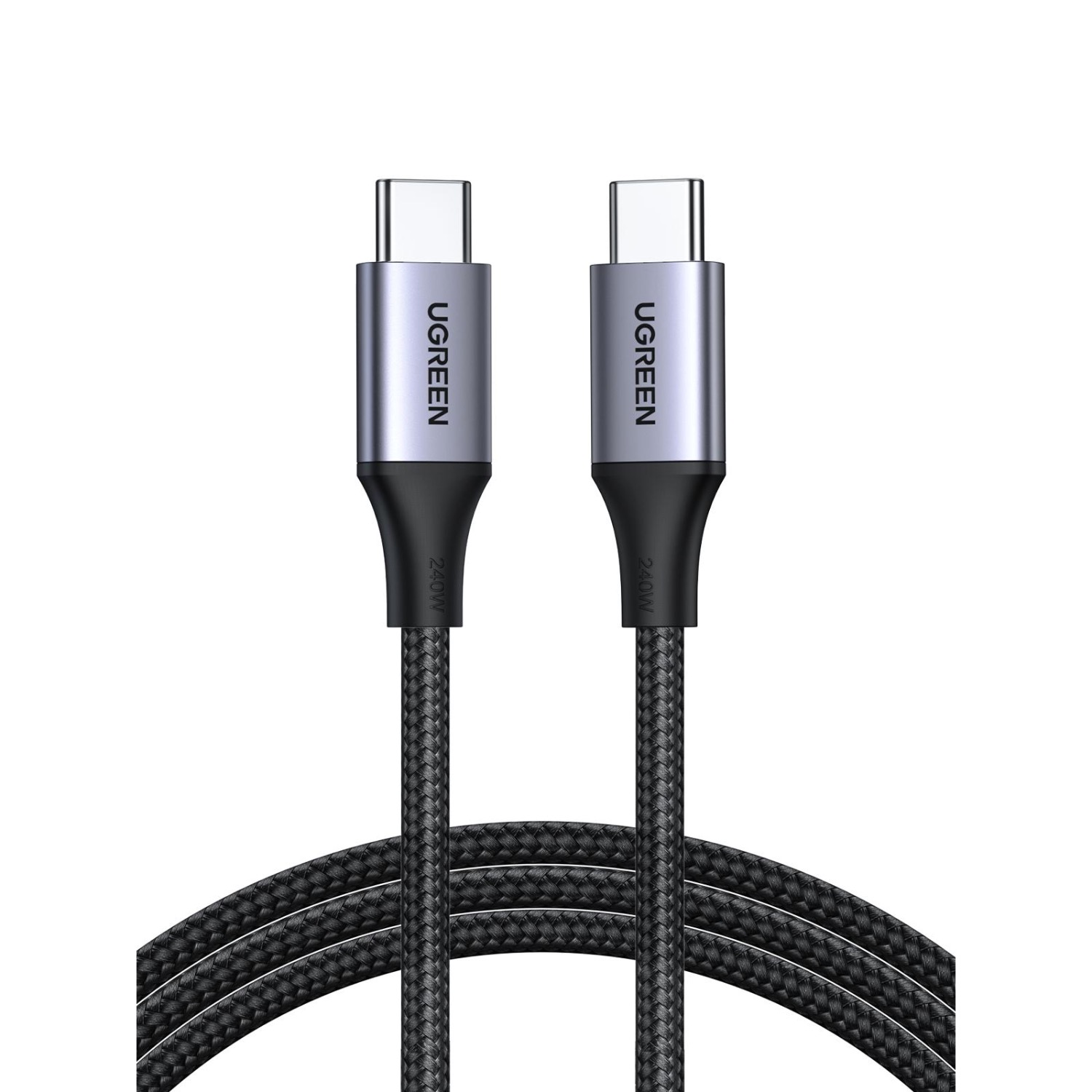 UGREEN Type-C To Type-C Braided Cable 240W 1 Metre - Grey