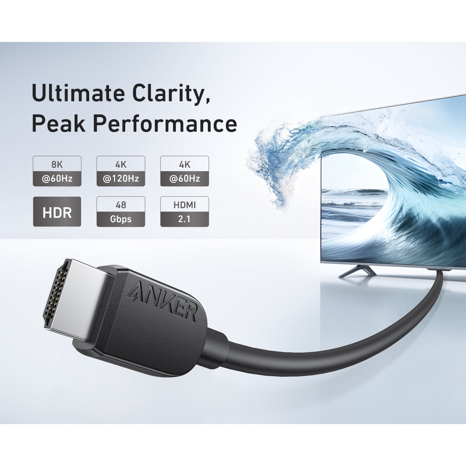 Anker HDMI Adapter Cable 8K@60Hz 1.8m HDMI to HDMI Cord - Black - Image 151