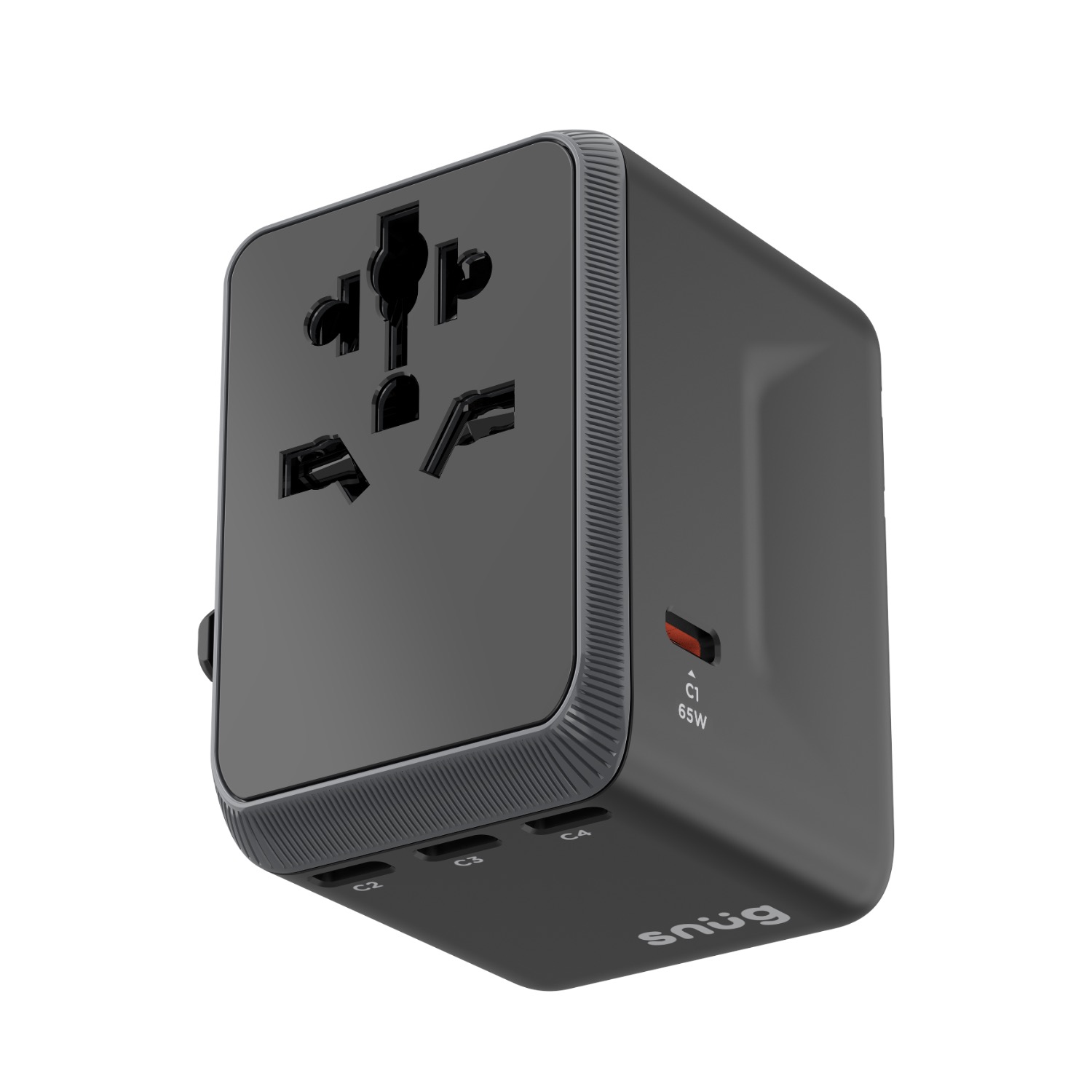 SNUG 5 Port Universal Travel Adapter - 65W - Black - Image 4